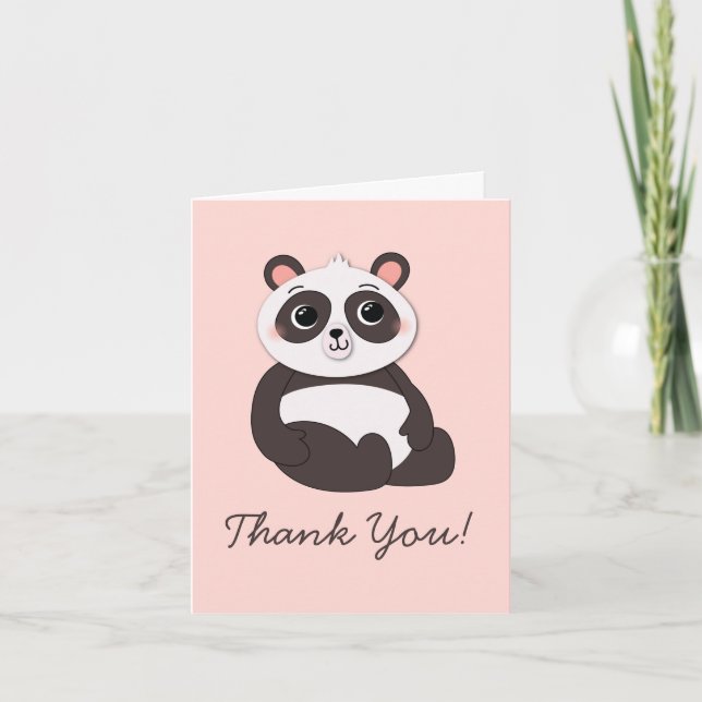 Panda Bear Cute Kid's Merci Cartes stationnaires (Devant)