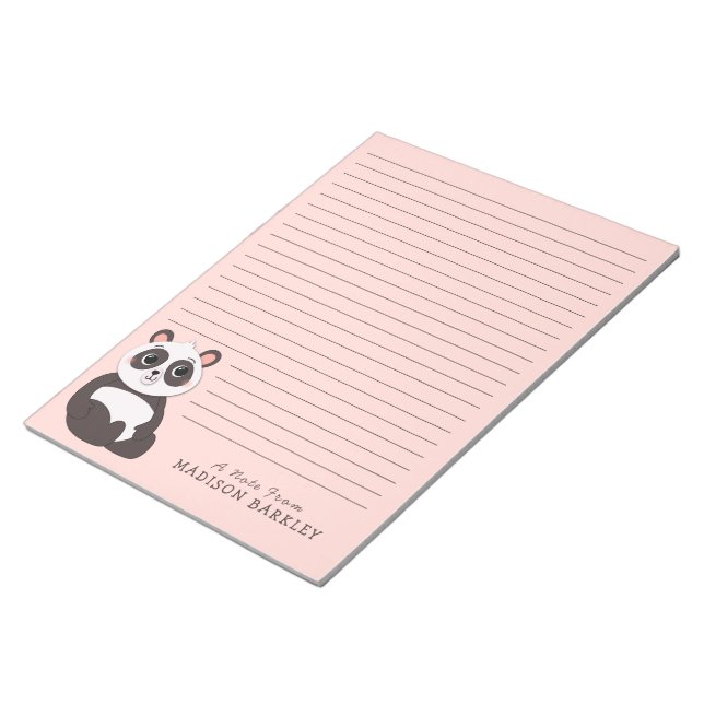 Panda Bear Cute Kid's Personal Stationary Notepad (Angled)