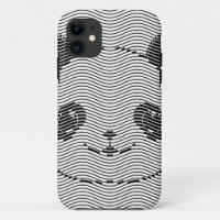 Panda Bear Face On Wave Pattern
