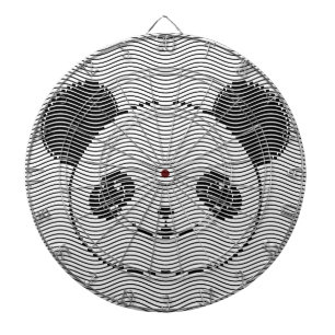 Panda Bear Face On Wave Pattern Dartboard