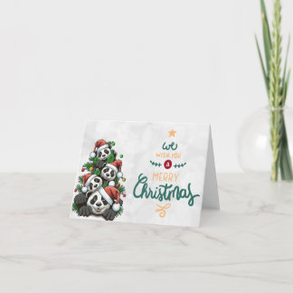 Panda Bear Famille pour cartes de Noël