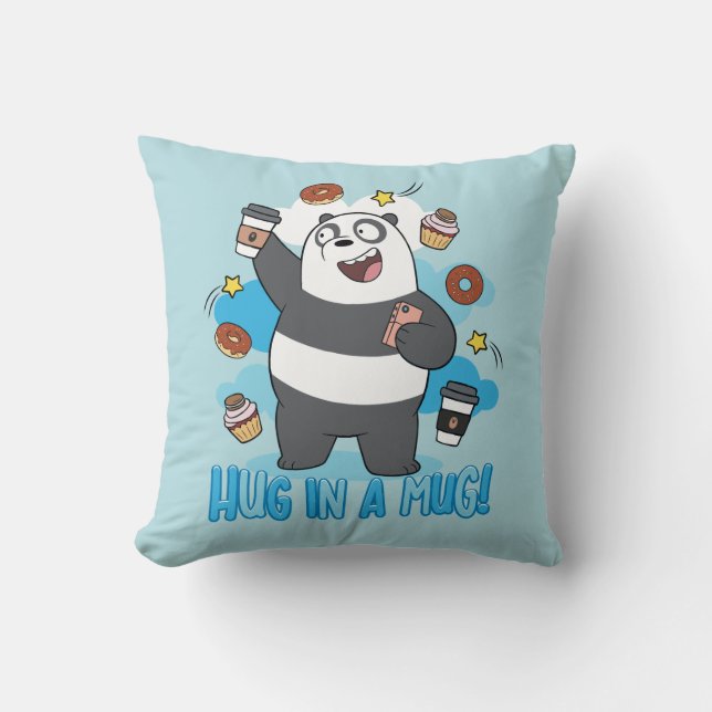 Panda Bear - Hug in a Mug! Throw Pillow (Front)