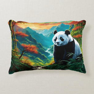 Panda Bear in the clouds Accent Pillow