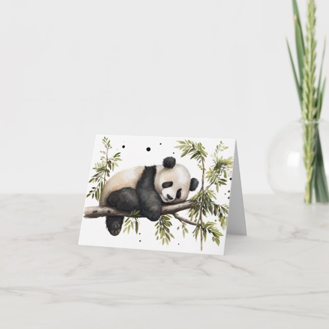  Panda Bear In Tree Note Card (Front)