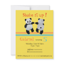 Panda Bear, invitation à la fête de danse d'annive