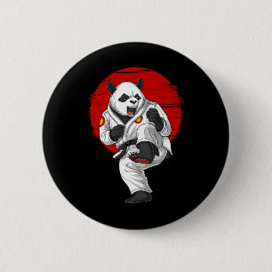 Panda Bear Karate Kickboxing Kung Fu Taekwondo Mar 2 Inch Round Button