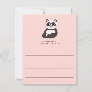 Panda Bear Kid's Cute Flat Stationnaire Cartes