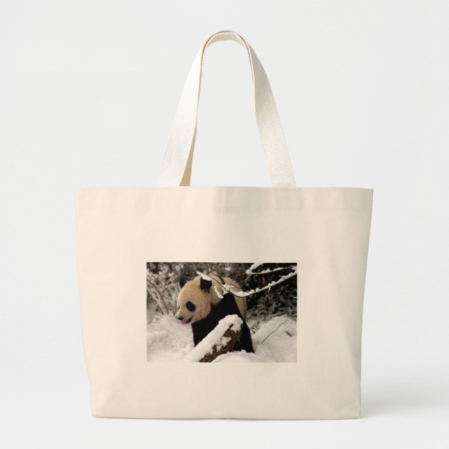 Panda Bear Large Tote Bag (Front)