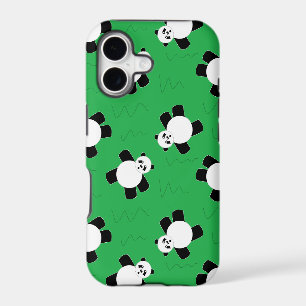 Panda bear laying on grass