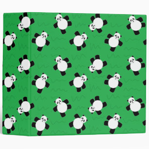 Panda bear laying on grass binder
