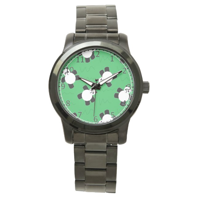 Panda bear laying on grass watch (Front)