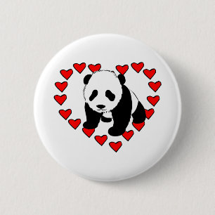 Panda Bear Love 2 Inch Round Button