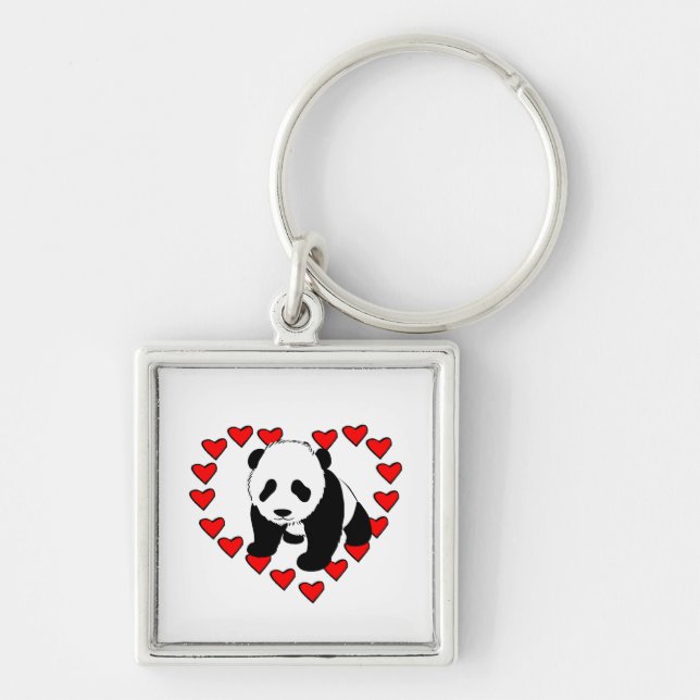 Panda Bear Love Keychain (Front)