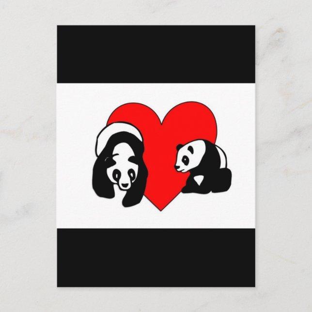 Panda Bear Love Postcard (Front)