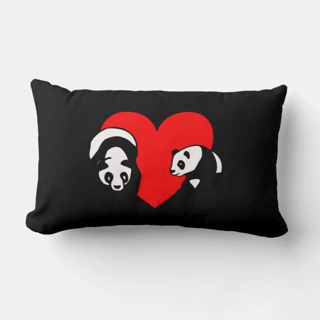Panda Bear Lumbar Pillow (Front)