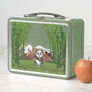 Panda Bear Metal Lunch Box