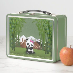 Panda Bear Metal Lunch Box