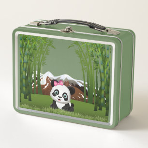 Panda Bear Metal Lunch Box