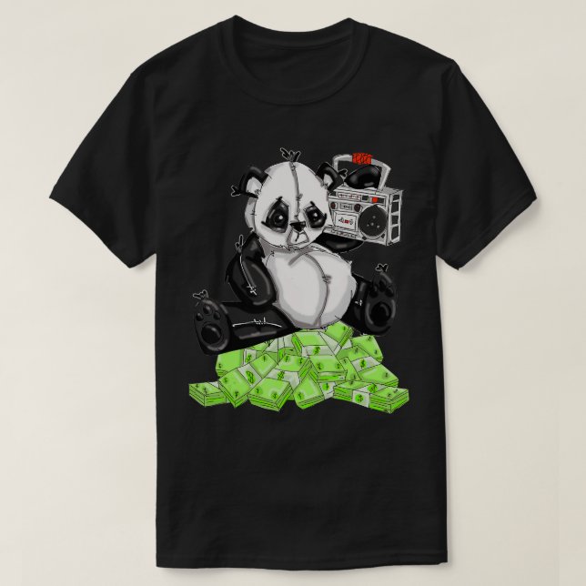 Panda Bear Money  T-Shirt (Design Front)