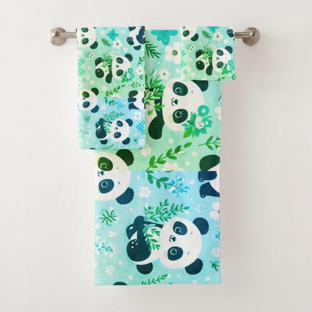 Panda Bear Motif Vert Imprimer (En situation)