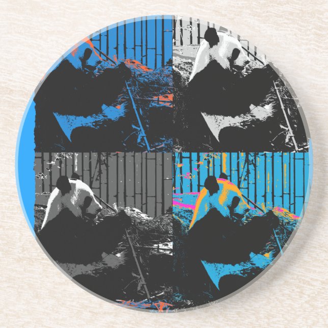 Panda Bear Multi-panel Modern Art Design Coaster (Front)