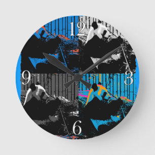 Panda Bear Multi-panel Modern Art Design Round Clock