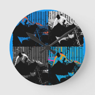Panda Bear Multi-panel Modern Art Design Round Clock