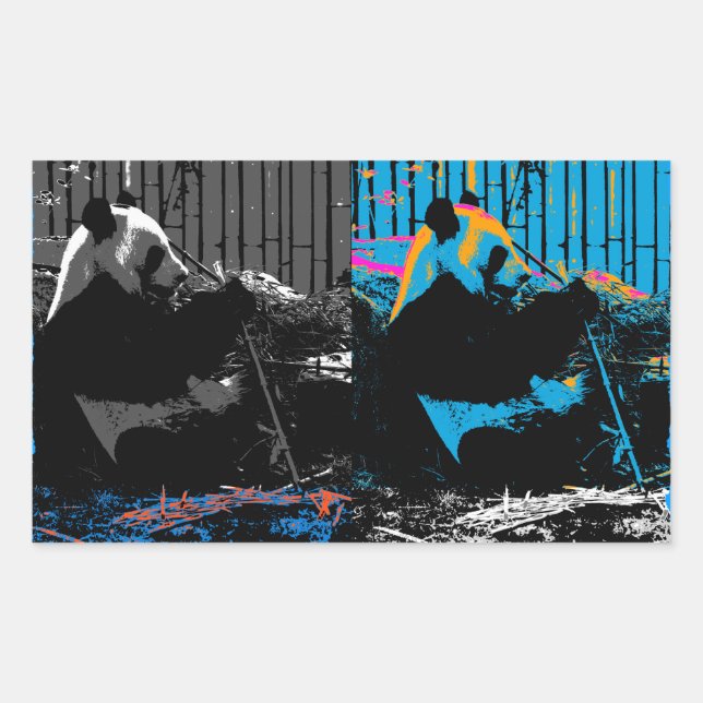 Panda Bear Multi-panel Modern Art Design Sticker (Front)