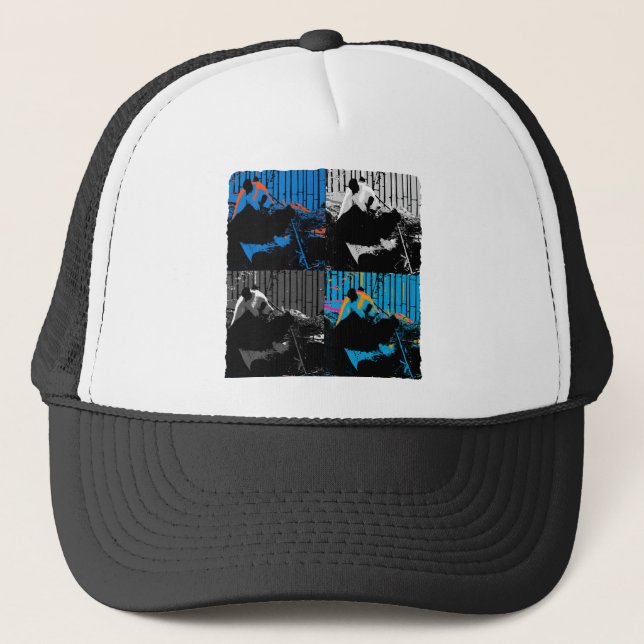 Panda Bear Multi-panel Modern Art Design Trucker Hat (Front)