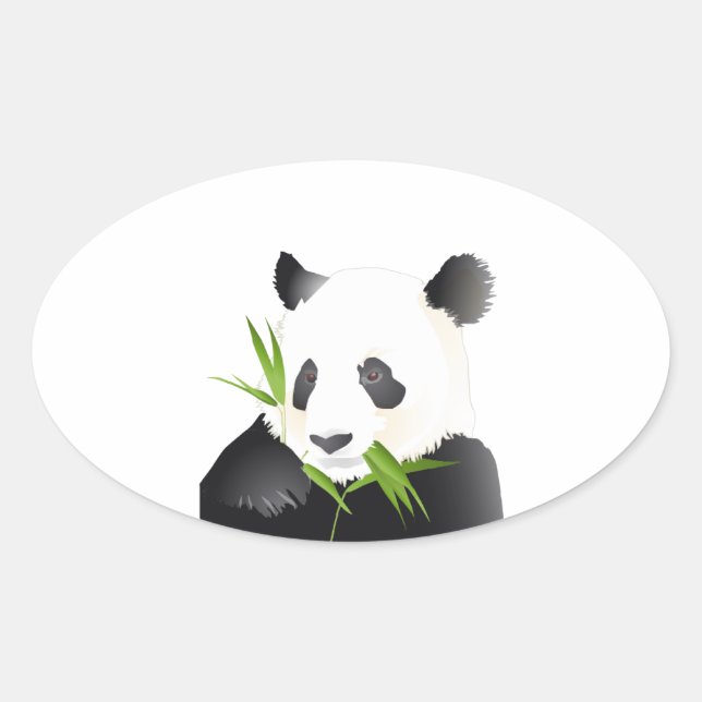 Panda Bear Oval Sticker (Front)