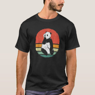 Panda Bear Pandas Animal Retro Sunset T-Shirt