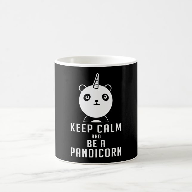 Panda Bear Pandicorn Keep Calm Funny Gift Idea Coffee Mug (Center)