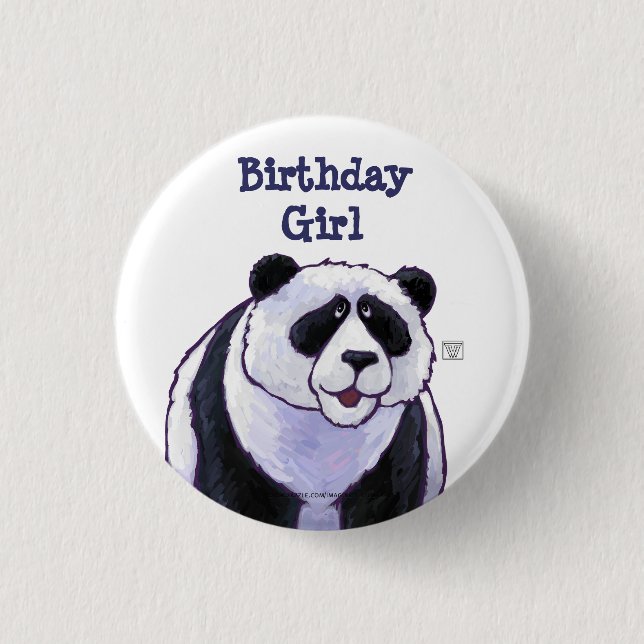 Panda Bear Party Centre 1 Inch Round Button (Front)