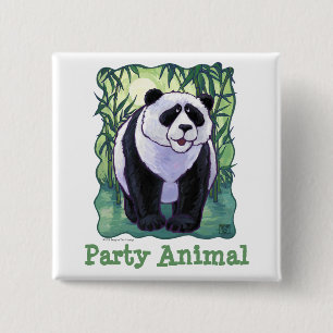 Panda Bear Party Centre 2 Inch Square Button