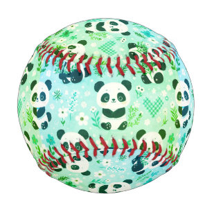 Panda Bear Pattern Green Print Baseball