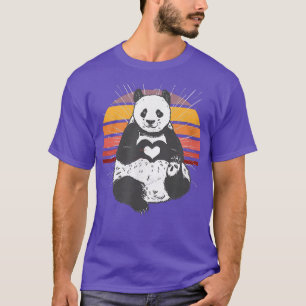 Panda Bear Paw Love Fan Zoo Retro Men Women Kids  T-Shirt