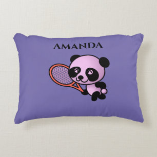 Panda bear personalized name throw pillow. accent pillow
