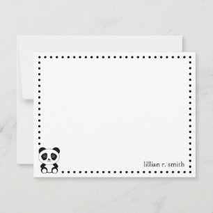 Panda Bear Personalized Note Card