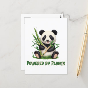 Panda Bear powered by plants Postcard