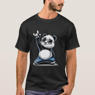 Panda Bear Rock Music Men Children Women Funny Pan T-Shirt
