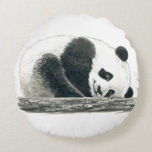 Panda bear round pillow