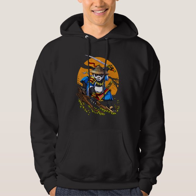 Panda Bear Samurai Warrior Ninja Animal Kids Boys Hoodie (Front)