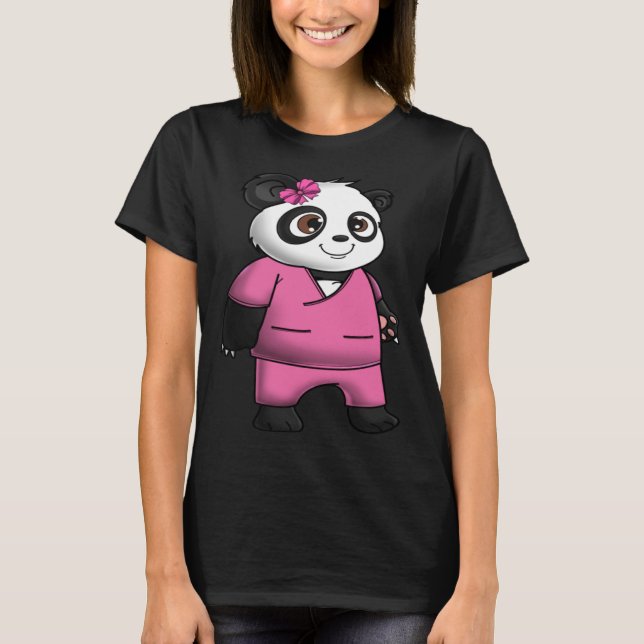 Panda Bear Scrub Suit Girl  Love Awesome T-Shirt (Front)