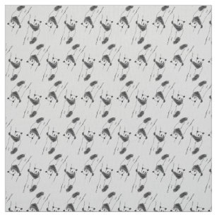 Panda Bear Sketch Pattern Fabric