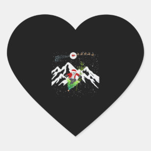 Panda Bear Skiing Christmas Tree Santa Reindeer Heart Sticker