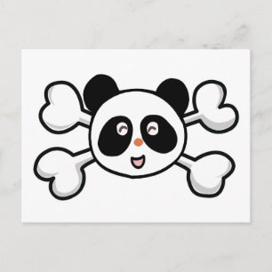 panda bear Skull and Crossbones Postcard