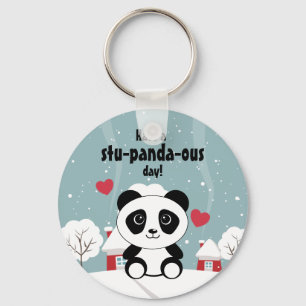 Panda bear snow cute kawaii kids cartoon good luck keychain