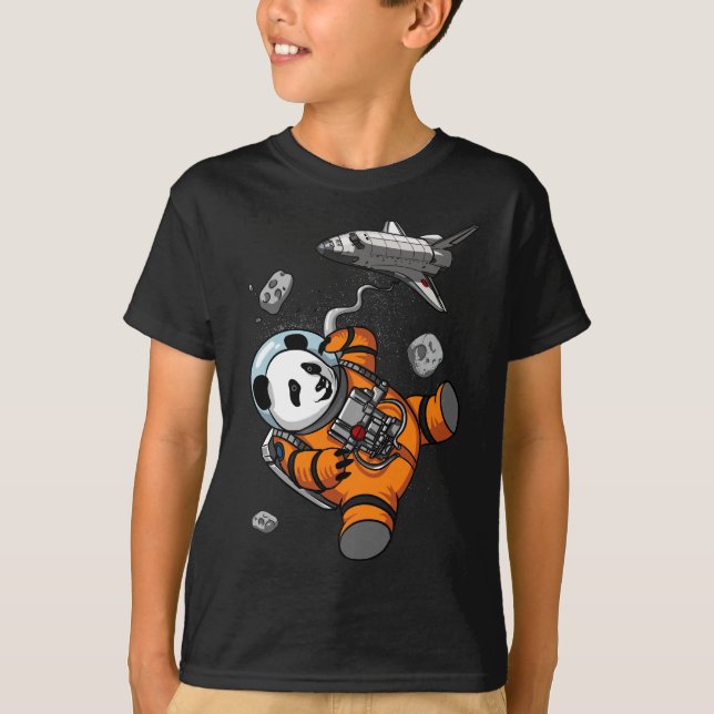 Panda Bear Space Astronaut Funny Animal T-Shirt (Front)