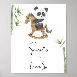 Panda Bear - sweets and treats baby shower Poster