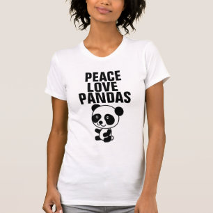 Panda Bear T-shirts, Peace Love T-Shirt